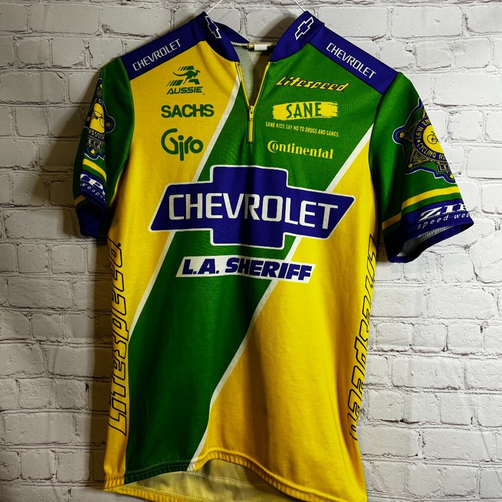 Aussie Chevrolet LA Sheriff Adult Cycling Jersey Size Medium